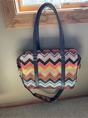 Missoni for Target Brown Chevron Large Weekender Travel Tote Bag